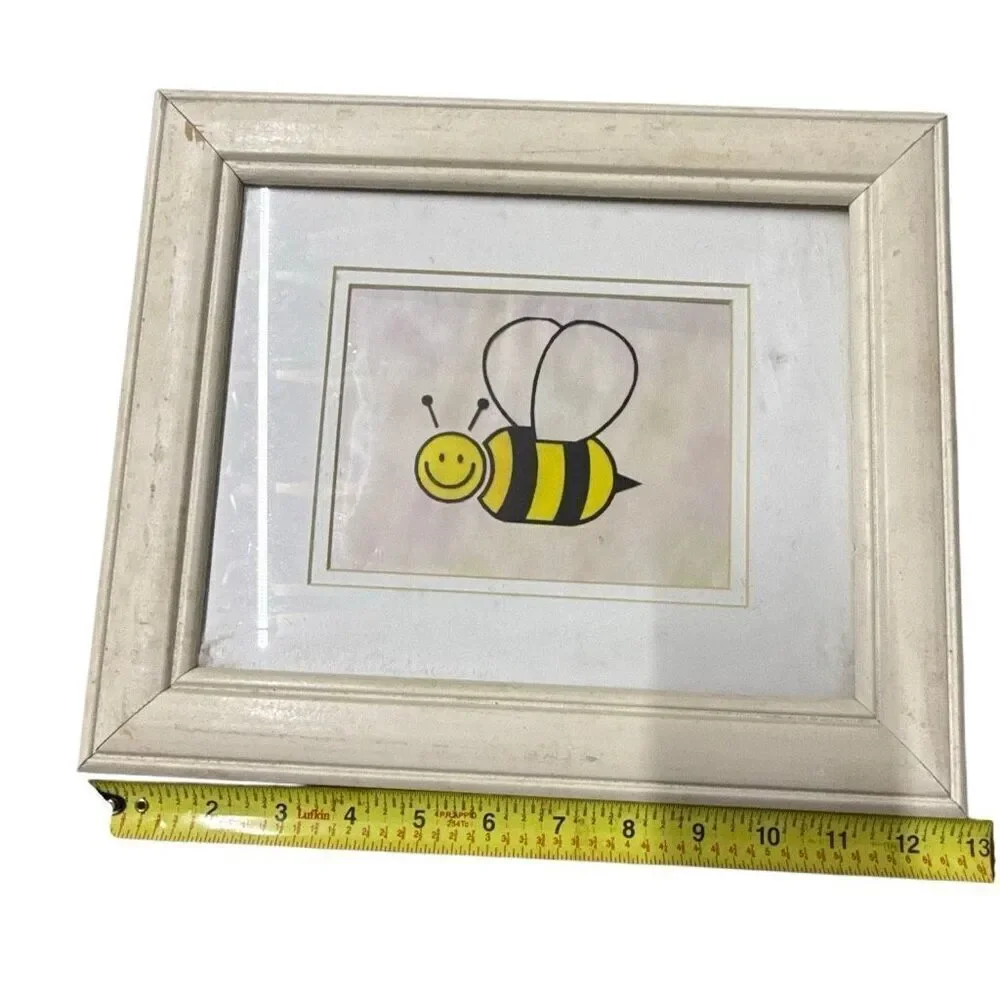 Butterfly & Honey Bee Artwork Picture Framed Decor 12.5